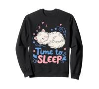 Amante de la Siesta de los Lindos Gatos soñolientos Kawaii de Time to Sleep Sudadera