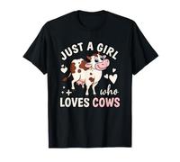Amante de la Vaca Animal de Granja Divertido Solo una Chica Que ama Las Vacas Camiseta