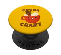 Amante de Las Bebidas Kawaii Hot Cocoa Crazy Chocolate PopSockets PopGrip Adhesivo