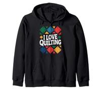 Amante de las colchas de retazos con texto en I Love Quilting Sudadera con Capucha