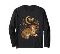Amante de Las Mascotas Boho Celestial Dog Moon Floral Manga Larga
