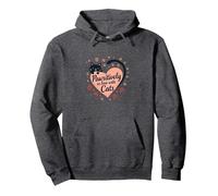 Amante de Las Mascotas con diseño de corazón de Pasitively in Love with Cats Sudadera con Capucha, Unisex para Adultos, Jaspeado Oscuro, M