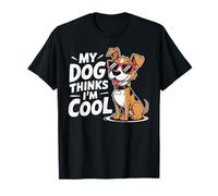 Amante de las mascotas Dueño de perro divertido Mi perro piensa que soy genial Camiseta