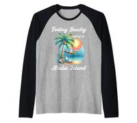 Amante de las vacaciones en el Caribe, turismo de playa, vacaciones en la isla de Aruba Camiseta Manga Raglan