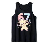 Amante de los Animales de Granja Bailando Chibi Dabbing Goat 67 Meme 6-7 Camiseta sin Mangas