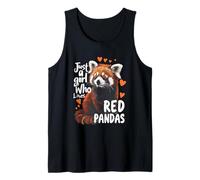 Amante de los Animales Just Girl Who Loves Red Pandas Kawaii Heart Camiseta sin Mangas
