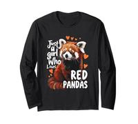 Amante de los Animales Just Girl Who Loves Red Pandas Kawaii Heart Manga Larga