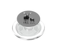 Amante de los Animales Salvajes de Alces y terneros PopSockets PopGrip para MagSafe