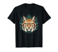 Amante de los Animales Salvajes del Bosque de Mystic Lynx Head Camiseta