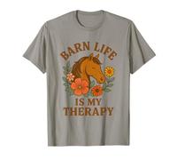 Amante de los Caballos equitación Ecuestre Floral Granero La Vida es mi Terapia Camiseta