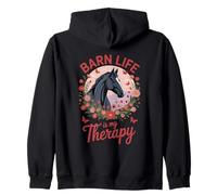 Amante de los Caballos equitación Ecuestre Floral Granero La Vida es mi Terapia Sudadera con Capucha