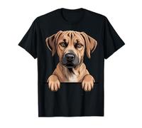 Amante de los cachorritos de Black Mouth Cur, Divertido, con Bolsillo Que se asoma Camiseta