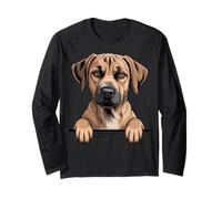 Amante de los cachorritos de Black Mouth Cur, Divertido, con Bolsillo Que se asoma Manga Larga