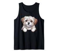 Amante de los Divertidos Cachorros con Bolsillo de la Marca Havanese Que se asoman Camiseta sin Mangas