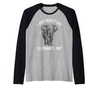 Amante de los Elefantes, Realmente me Gustan los Elefantes Ok Camiseta Manga Raglan