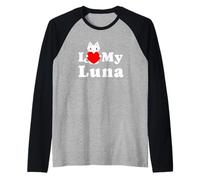 Amante de los Gatitos de I Love My Luna, Propietario de Gatos Camiseta Manga Raglan