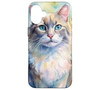 Amante de los Gatos Acuarela Arte Lindo Gatos Carcasa para iPhone 16 Plus