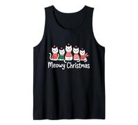 Amante de los Gatos Meowy Christmas Cute Camiseta sin Mangas