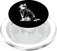 Amante de los Gatos Motivo Animal Samurai Divertido PopSockets PopGrip para MagSafe