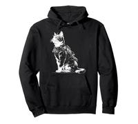 Amante de los Gatos Motivo Animal Samurai Divertido Sudadera con Capucha