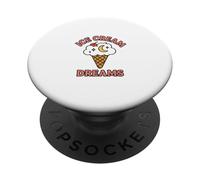 Amante de los helados Sueños Divertido Entusiasta de los postres Obsesionado PopSockets PopGrip Adhesivo