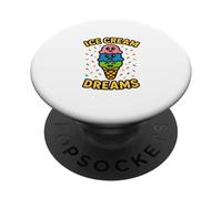Amante de los helados Sueños Divertido Entusiasta de los postres Obsesionado PopSockets PopGrip Adhesivo