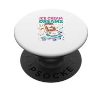 Amante de los helados Sueños Divertido Entusiasta de los postres Obsesionado PopSockets PopGrip Adhesivo