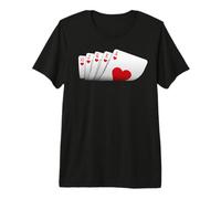 Amante de los Juegos de Cartas Poker Royal Flush Hearts Double Casino Camiseta Premium