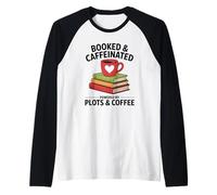 Amante de los Libros con cafeína Lectura Adicto al café Divertido Bookish Camiseta Manga Raglan