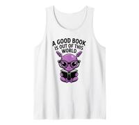 Amante de los Libros de Ciencia ficción sobre el Espacio Ultraterrestre Divertido Que Lee Extraterrestres Camiseta sin Mangas
