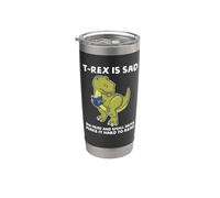 Amante de los libros de dinosaurios T Rex Brazos tristes demasiado cortos para leer Vaso térmico de acero inoxidable de doble pared