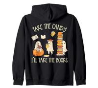 Amante de los Libros de Halloween Fantasma Toma el Caramelo I'Ll Take Books Sudadera con Capucha