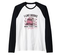 Amante de los Libros Divertidos Citas introvertidas Libros sobre Personas Camiseta Manga Raglan