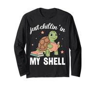 Amante de los Libros Just Chillin In My Shell Turtle Manga Larga