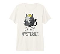 Amante de los Libros policíacos de Cozy Mysteries, Divertido Detective y Gato Camiseta Premium