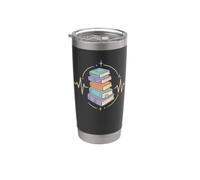 Amante de los libros vintage leyendo Heartbeat Literary Vibe Vaso térmico de acero inoxidable de doble pared