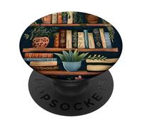 Amante de los Libros y Libros, Lectura de estanterías, Biblioteca y estantería PopSockets PopGrip Adhesivo