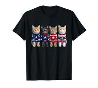 Amante de los Lindos Gatos con Estampado Floral de Patriotic Cat Squad Camiseta
