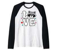 Amante de los mapaches Lindos Animales de Mapache para niños, Adolescentes, niñas y Mujeres Camiseta Manga Raglan