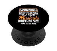 Amante de los musicales Advertencia Habla sobre musicales PopSockets PopGrip Adhesivo
