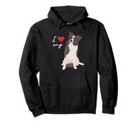 Amante de los perros Border Collie Merle I Love My White & Blue Sudadera con Capucha