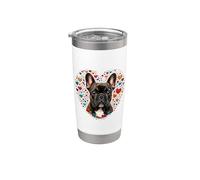 Amante de los perros Bulldog Francés Corazones Vaso térmico de acero inoxidable de doble pared