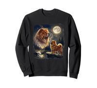 Amante de los Perros Chow Chow Howling to The Moon, Vintage de los 90 Sudadera