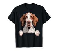 Amante de los Perros con Forma de Puntero Italiano Divertido de Bracco Italiano Que se asoma Camiseta