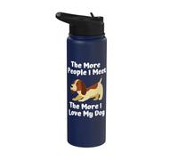 Amante de los perros, cuanta más gente conozco, más amo a mi perro Stainless Steel Insulated Water Bottle