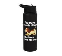 Amante de los perros, cuanta más gente conozco, más amo a mi perro Stainless Steel Insulated Water Bottle