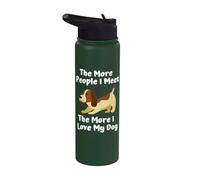 Amante de los perros, cuanta más gente conozco, más amo a mi perro Stainless Steel Insulated Water Bottle