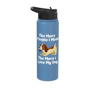 Amante de los perros, cuanta más gente conozco, más amo a mi perro Stainless Steel Insulated Water Bottle