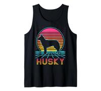 Amante de los Perros Estilo Husky Siberiano Retro Vintage de Camiseta sin Mangas