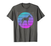 Amante de los Perros Galgo Retro Camiseta, Hombre, Asfalto, L
